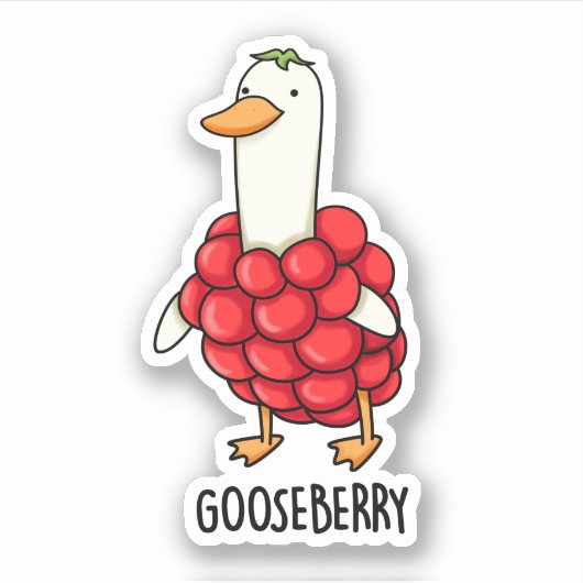 Gooseberry Funny Berry Pun Sticker (Voorkant)