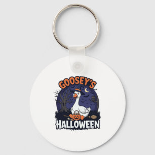 Gooseys Halloween Gans Heksenhoed Pompoen_1 Sleutelhanger