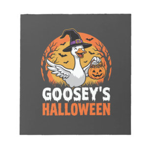 Gooseys Halloween Heks Gans Retro Cartoon Ontwerp Notitieblok