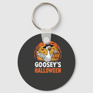 Gooseys Halloween Heks Gans Retro Cartoon Ontwerp Sleutelhanger