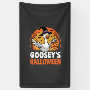 Gooseys Halloween Heks Gans Retro Cartoon Ontwerp Spandoek
