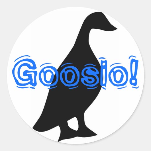 Goosio! Ronde Sticker (Voorkant)