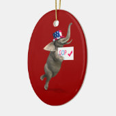 GOP Elephant Keramisch Ornament (Links)