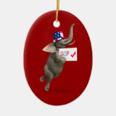 GOP Elephant Keramisch Ornament (Voorkant)