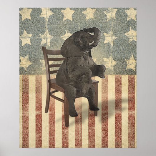 GOP Elephant neemt het voorzitterschap over Funny  Poster (Voorkant)