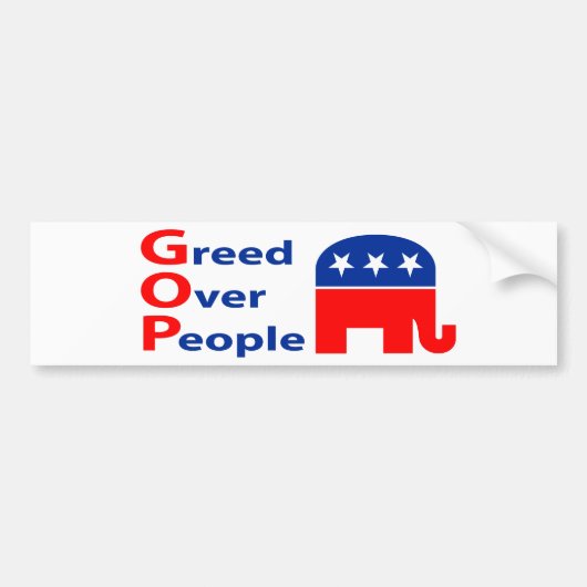 GOP - Goudweg over mensen Bumpersticker (Voorkant)