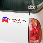 GOP: Greedy Ornery People Bumpersticker (Op Truck)