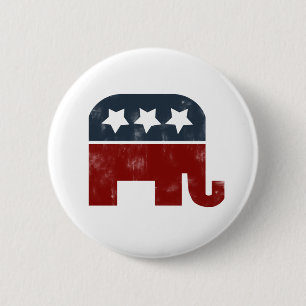 GOP-logo voor olifanten Ronde Button 5,7 Cm