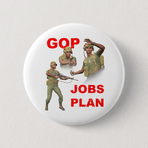 GOP, Republikeinen, banenplan Ronde Button 5,7 Cm