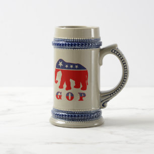 GOP - Rood, wit en blauw olifant Bierpul