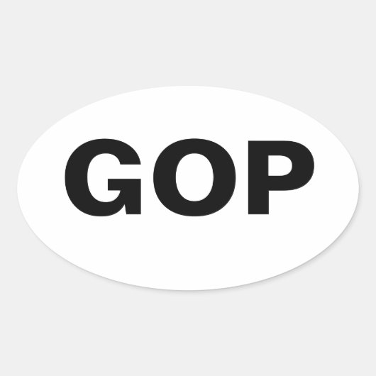 GOP-sticker Ovale Sticker (Voorkant)