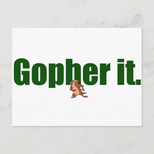 Gopher. Briefkaart (Voorkant)
