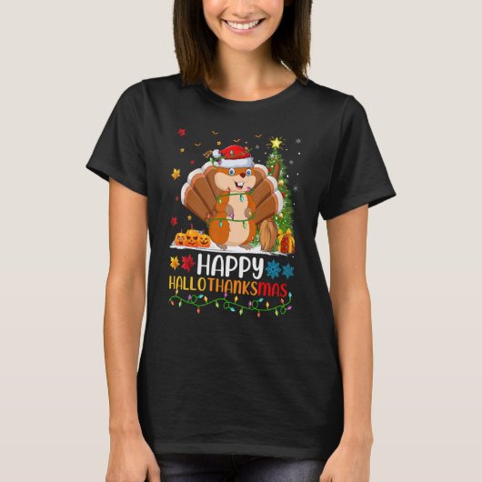 Gopher Dier Happy Gopher Hellothanksmas T-shirt (Voorkant)