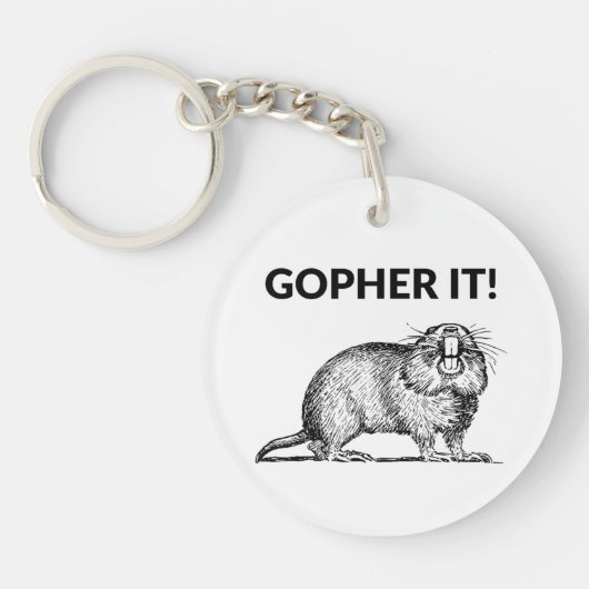 Gopher Het Is Grappig Gopher Grapje Sleutelhanger (Voorkant)