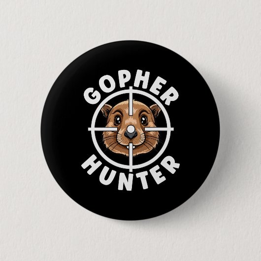 Gopher Hunter Crosshairs Trap Hunting Ronde Button 5,7 Cm (Voorkant)