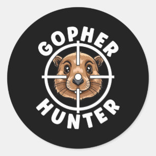 Gopher Hunter Crosshairs Trap Hunting Ronde Sticker