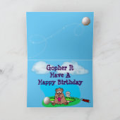 Gopher mignon et drôle et carte d'anniversaire de (Intérieur)