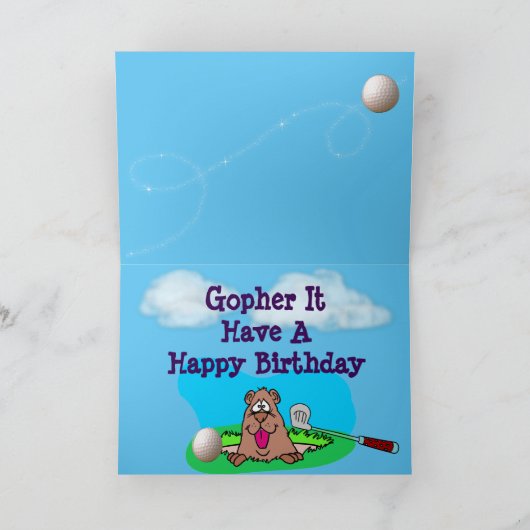 Gopher mignon et drôle et carte d'anniversaire de (Intérieur)