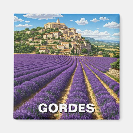 Gordes France Travel Lavender Magneet (Voorkant)