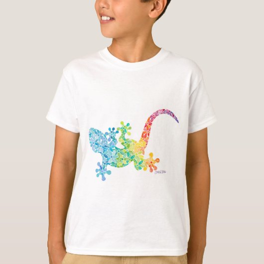 Gordie het Gecko kinder T-shirt van Sue Weidlich (Voorkant)