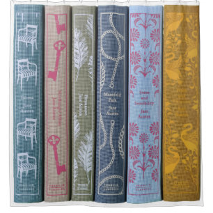 Gordijn met boeken van Jane Austen