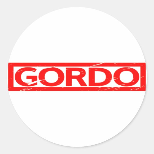 Gordo Stamp Ronde Sticker (Voorkant)