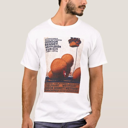 Gordon Bennett Hot-Air Ballonras Poster T-shirt (Voorkant)