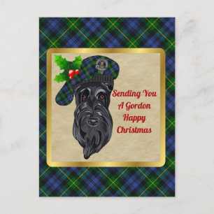 Gordon Clan Badge & Tartan Kerstmis Briefkaart
