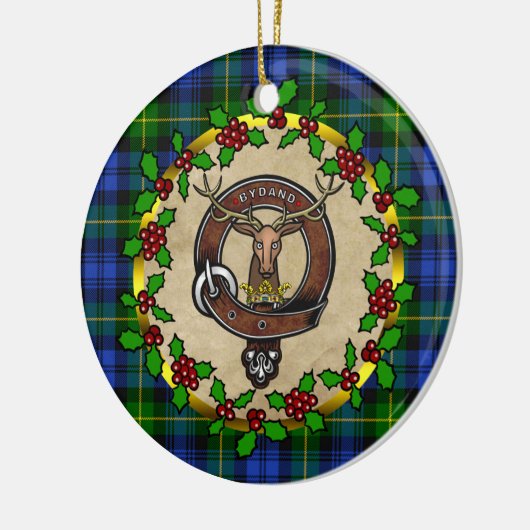 Gordon Clan Badge & Tartan Persoonlijke mas Keramisch Ornament (Links)