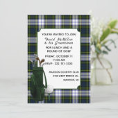 Gordon Dress Plaid Groom's Golf Party Invitation (Debout devant)