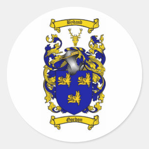 GORDON FAMILY CREST - GORDON WAPEN RONDE STICKER