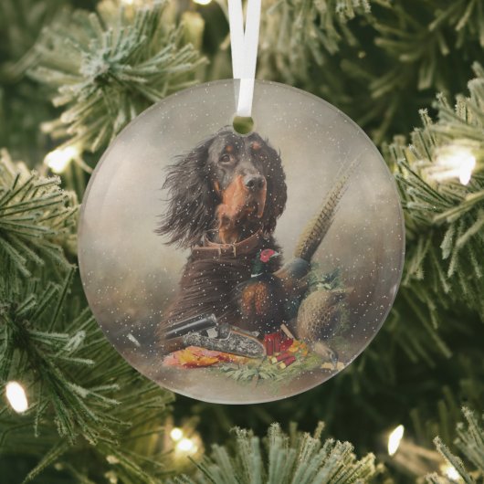 Gordon Setter art Glas Ornament (Insitu)