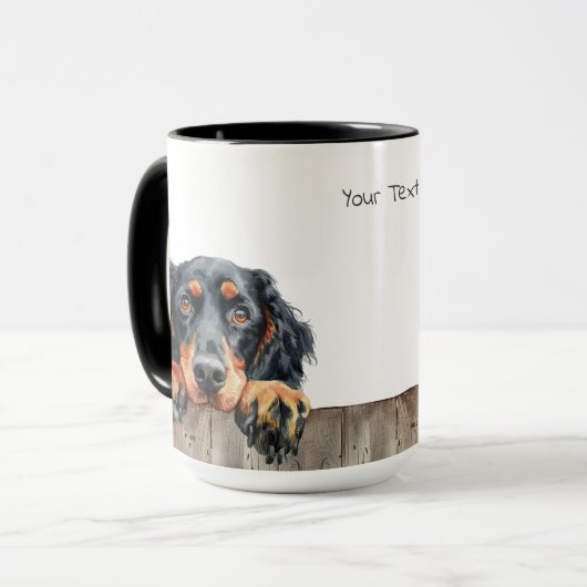 Gordon Setter Chien Mug (Devant gauche)