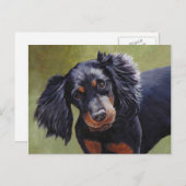 Gordon Setter Dog Art Briefkaart (Voorkant / Achterkant)