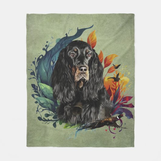 Gordon Setter Fleece Deken (Voorkant)