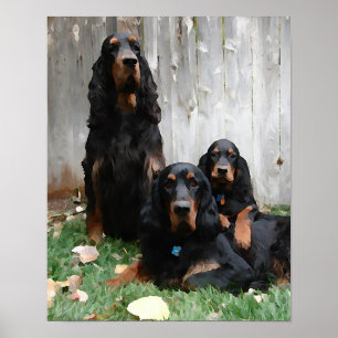 Gordon Setter Generaties Schilderij Canvasprint Poster