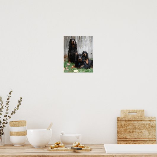Gordon Setter Generations Canvas afdrukken Poster (Keuken)