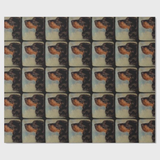 Gordon Setter Head Cadeaupapier (Vlak)