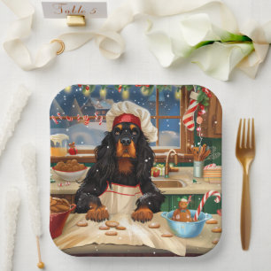 Gordon Setter Holiday Baking: Feestelijke Kerst Papieren Bordje