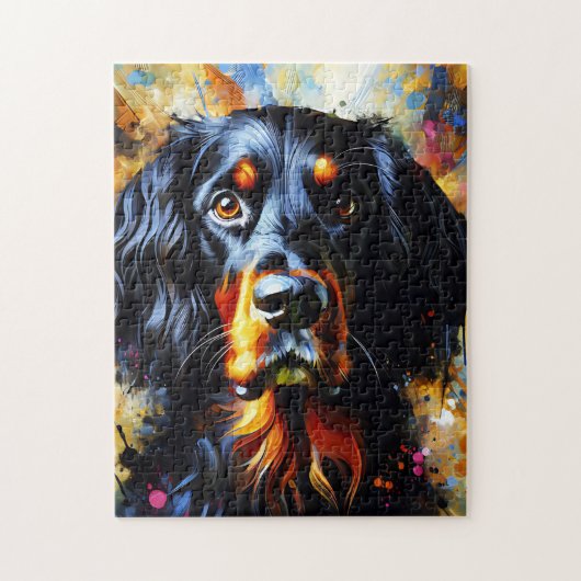 Gordon Setter Hond Acryl Print | Kleurrijk Legpuzzel (Verticaal)