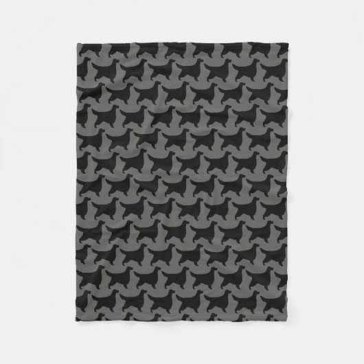Gordon Setter Hondenras Silhouettes Pattern Fleece Deken (Voorkant)