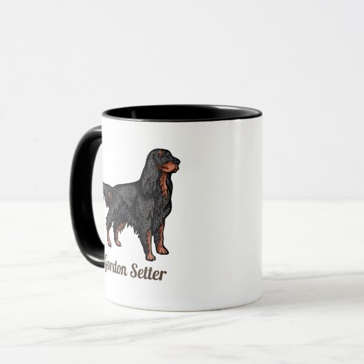 Gordon Setter Illustration Mok (Voorkant links)