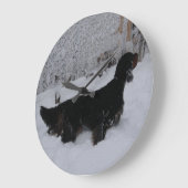 Gordon Setter in een Snowstorm Round Wall Clock Grote Klok (Hoek)