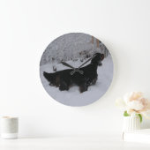 Gordon Setter in een Snowstorm Round Wall Clock Grote Klok (Huis)