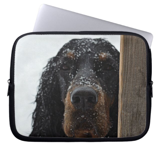 Gordon Setter in Winter Laptop Computer Sleeve (Voorkant)