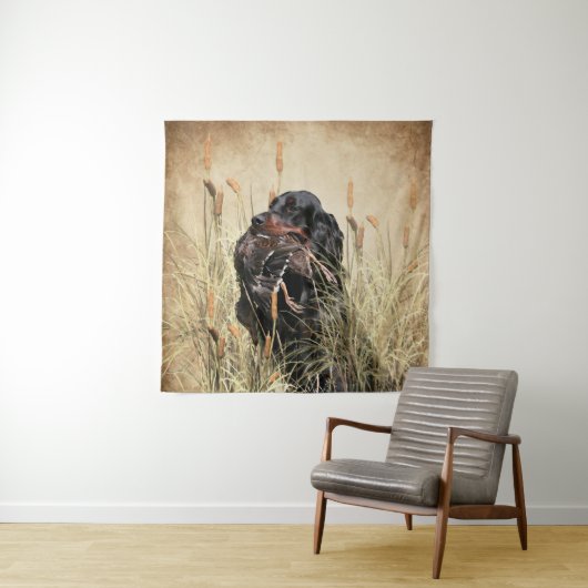 Gordon Setter , jacht op Duck Wandkleed (In situ)
