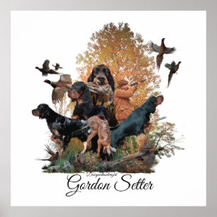 Gordon Setter, jachtseizoen Canvas Print