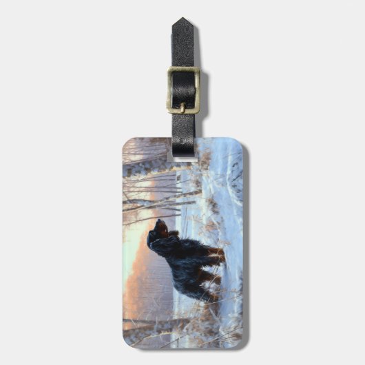 Gordon Setter liet het sneeuwen Kerstmis Bagagelabel (Voorkant verticaal)