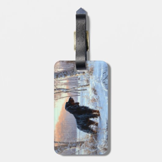 Gordon Setter liet het sneeuwen Kerstmis Bagagelabel (Achterkant verticaal)