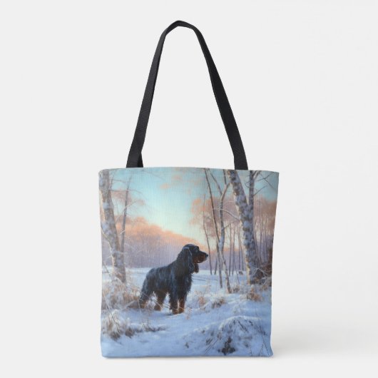 Gordon Setter liet het sneeuwen Kerstmis Draagtas (Achterkant)